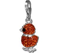 SilberDream Femme Charm poussin zircon orange Pendentif à breloques 925 argent D2GSC522O