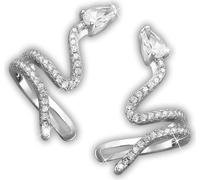 SilberDream Femme Ensemble de boucles d'oreilles serpent zircon blanc Pinces d'oreilles Argent 925 D2GSO470W