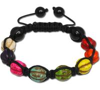 SilberDream Femme Shamballa Bracelet 18-23cm Happy multicolore boules verre SDA928