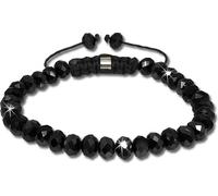 SilberDream Femme Shamballa Bracelet 18-23cm noir avec 34 boules de verre SDA911