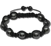 SilberDream Femme Shamballa Bracelet 18-23cm noir boules hématite SDA919