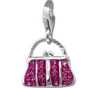 SilberDream fuchsia Charm sac grand zircon argent Charms Pendentif GSC559P