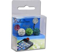 SilberDream Handystecker Shamballa 3 boules scintillantes blanches,vertes,turquoises GST12