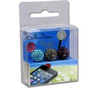 SilberDream Handystecker Shamballa 3 boules scintillantes bleues,grises,violettes GST14