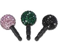 SilberDream Handystecker Shamballa 3 boules scintillantes lilas,vert,noir GST16