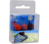 SilberDream Handystecker Shamballa 3 boules scintillantes orange,rose,rouge GST13