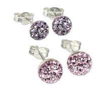 Silberdream Lot De Boucles Doreilles Puces Demi-Boule 5,7mm Boucle Doreille Lilas Argent 925 Gss202f