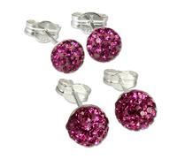 Silberdream Lot De Boucles Doreilles Puces Demi-Boule 5,7mm Boucle Doreille Rose Argent 925 Gss202p