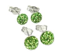 Silberdream Lot De Boucles Doreilles Puces Demi-Boule 5,7mm Boucle Doreille Verte Argent 925 Gss202l