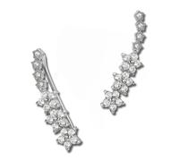 Silberdream Manchette Doreille Blanche Fleur Vrille Zircone Manchettes Doreille En Argent 925 Gso461w