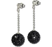 SilberDream noir boucles d'oreilles boule zirconium femmes 925 argent pendants d'oreilles GSO2822S