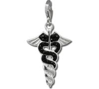 SilberDream noir Charm barre d'Hermès zirconium argent Charms Pendentif GSC557S