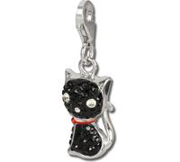 SilberDream noir Charm chat zirconium femmes 925 argent Charms pendentif GSC506S