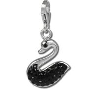SilberDream noir Charm cygne zirconium 925 argent Charms-Pendentif GSC523S