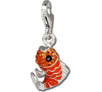 SilberDream orange Charm poisson zirconium femmes 925 argent Charms pendentif GSC507O