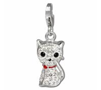 Silberdream Pendentif À Breloque Chat Blanc Zircone Argent 925 Pour Femme Gsc506w