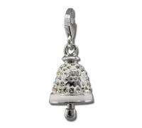 Silberdream Pendentif À Breloque Clochette Blanche Zircone Argent 925 Pour Femme Gsc575w