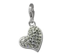 Silberdream Pendentif À Breloque Coeur Blanc Zircone Argent 925 Pour Femme Gsc543w