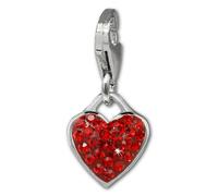 Silberdream Pendentif À Breloque Coeur Rouge Zircone Argent 925 Pour Femme Gsc581r