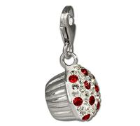 Silberdream Pendentif À Breloque Muffin Rouge Zircone Argent 925 Pour Femme Gsc526r