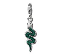 Silberdream Pendentif À Breloque Serpent Vert Zircone Argent 925 Pour Femme Gsc585g
