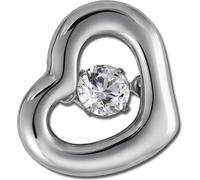SilberDream Pendentif Chaîne Zirconia mobile blanc cœur VRAI argent D2DSH106W