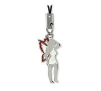 SilberDream Pendentif fée pour téléphone portable - Blanc et rouge - En acier inoxydable - D2FC4002 - Un beau cadeau pour Noël, un anniversaire, la Saint-Valentin, Acier inoxydable
