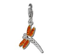 Silberdream Pendentif Femme Argent 925 Breloque Orange Libellule Zircone Gsc534o