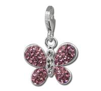 Silberdream Pendentif Femme Argent 925 Breloque Papillon Rose Zircone Gsc546a
