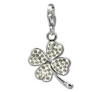 Silberdream Pendentif Femme Argent 925 Breloque Trèfle Blanc Zircone Gsc513w