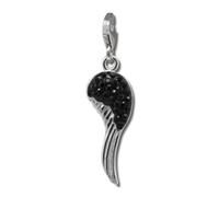 Silberdream Pendentif Femme Argent 925 Charm Aile Zircone Noire Gsc574s