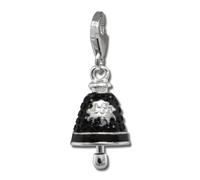 Silberdream Pendentif Femme Argent 925 Charm Cloche Noire Zircone Gsc575s