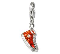Silberdream Pendentif Femme Argent 925 Charm Orange Sneaker Zircone Gsc515o
