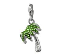 Silberdream Pendentif Femme Argent 925 Charm Vert Clair Palmier 3d Zircone Gsc548l