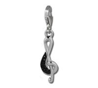 Silberdream Pendentif Femme Breloque Clef Noire Argent Zircone Gsc578s