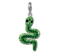 Silberdream Pendentif Femme Breloque Serpent Vert Zircone Argent Gsc310g