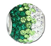 Silberdream Perle Blanche Vert Foncé Ice Zircone 925 Vrai Argent Gsb009