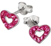 SilberDream rose Boucles d'oreilles cœur ouvert zirconium 925 argent GSO402P