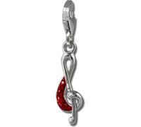 SilberDream rouge Charm clé de sol argent zirconium Charms Pendentif GSC578R