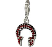 SilberDream rouge noir écouteurs zirconium 925 argent pendentif GSC211
