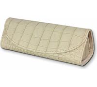 SilberDream Sac à bijoux en cuir véritable blanc Étui de voyage Rangement pour bijoux LB173W
