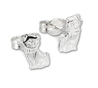 SilberDream - SDO512 - Boucles d'oreille Femme - Chats - Argent fin 925/1000