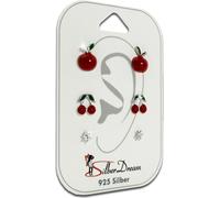 SilberDream Set 3 boucles d'oreilles clous d'oreilles 925 argent zirconium femmes SDS611RW