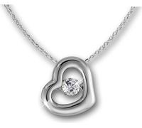 SilberDream SET Chaîne Pendentif Zirconia mobile ARGENT Cœur DSK106W