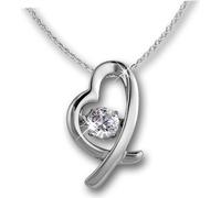 SilberDream SET Chaîne pendentif zirconium mobile blanc cœur ARGENT D2DSK102W