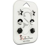 SilberDream Set de 3 boucles d'oreilles Boucles d'oreilles 925 Argent Plastique Zirconia SDS609SW