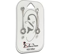 SilberDream Set de 3 boucles d'oreilles Boucles d'oreilles 925 Argent Zirconia Femme SDS603WJ