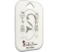 SilberDream Set de 3 boucles d'oreilles Boucles d'oreilles 925 Argent Zirconia Femme SDS613WJ