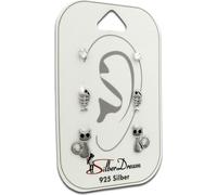 SilberDream Set de 3 boucles d'oreilles Boucles d'oreilles 925 Argent Zirconia Femme SDS625WS
