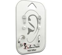 SilberDream Set de 3 boucles d'oreilles Boucles d'oreilles 925 Argent Zirconia Perle artificielle SDS619WJ